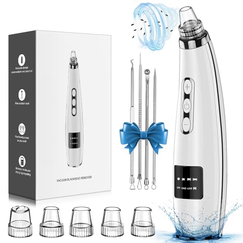 Blackhead Remover Pore Vacuum Electric Comedone Extractor Tool with 5 Suction Power and 5 Probes N286