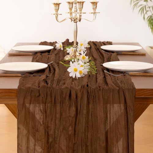 Burgundy Red Cheesecloth Table Runner 120 inch A439054
