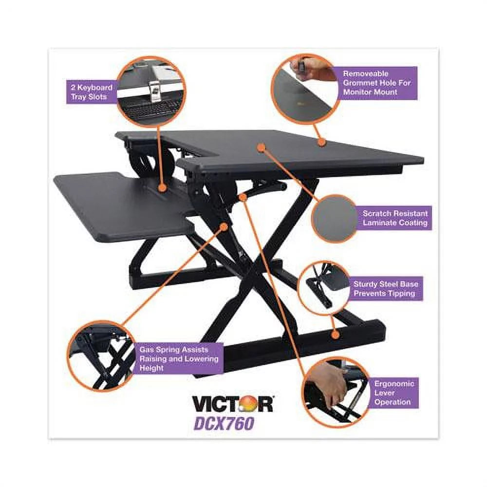 Height Adjustable Standing Desk with Keyboard Tray T698