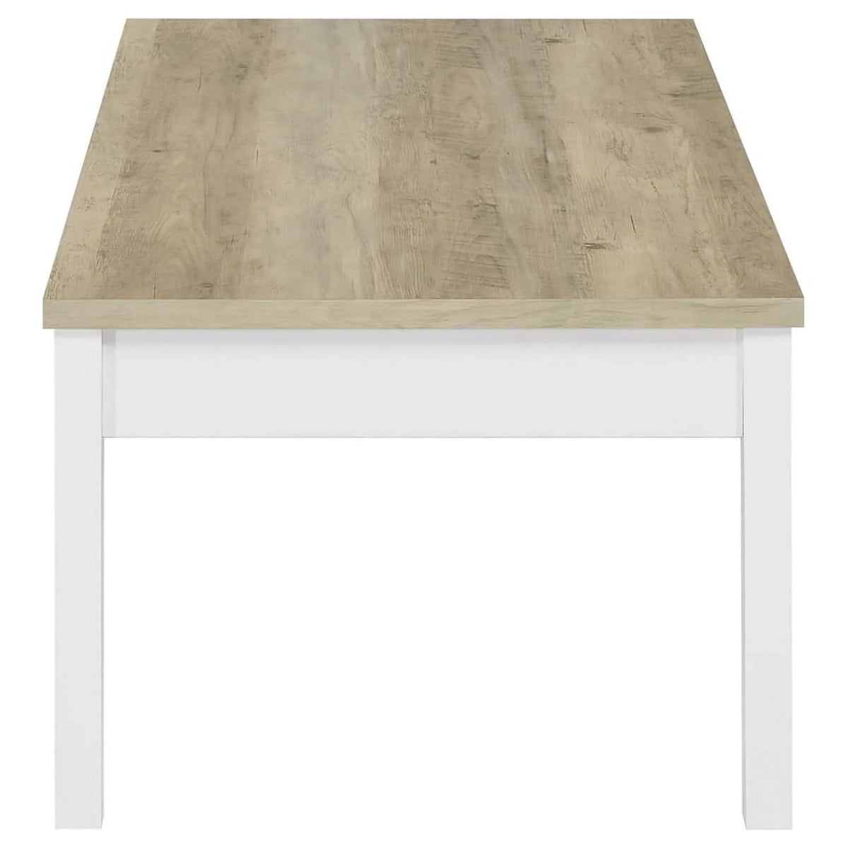 3-piece Pine and White Wood Coffee Table Set L1531