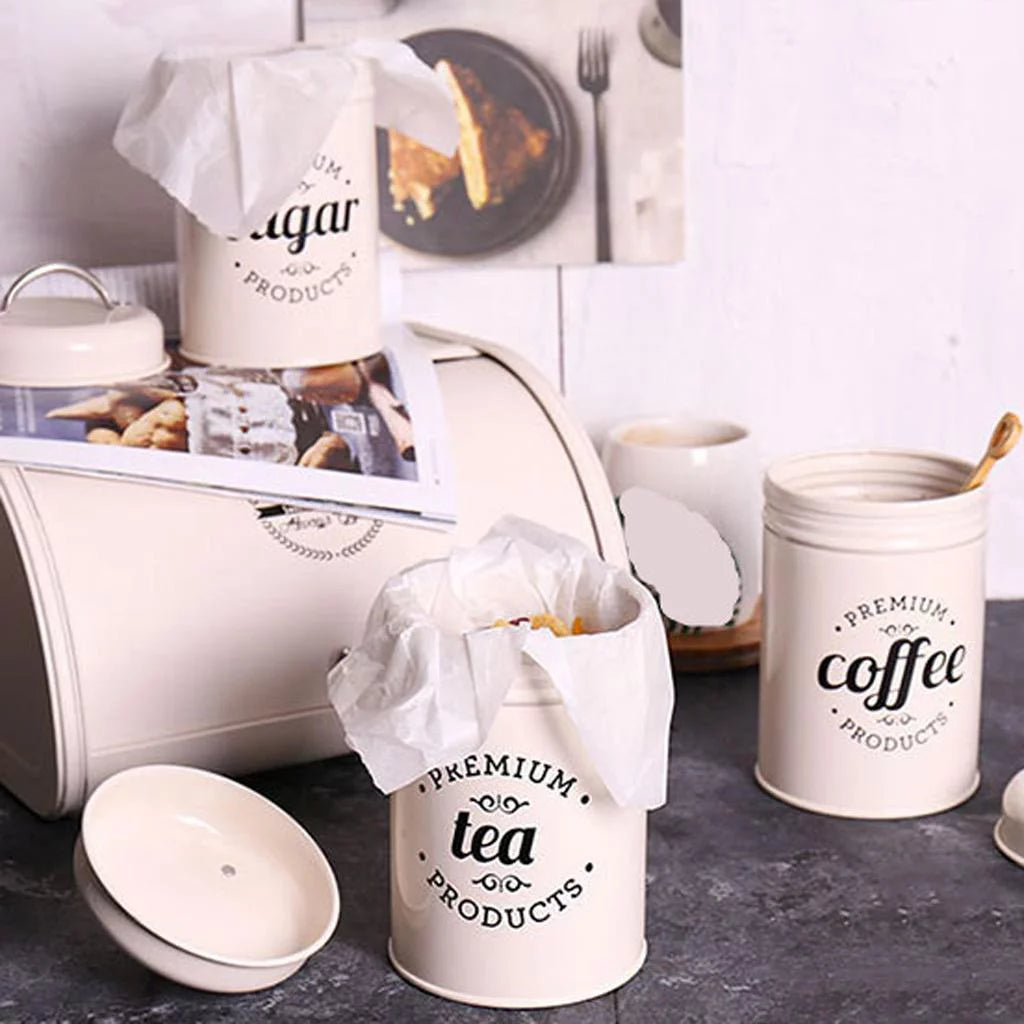 Beige Kitchen Storage Jars Containers Tins V156