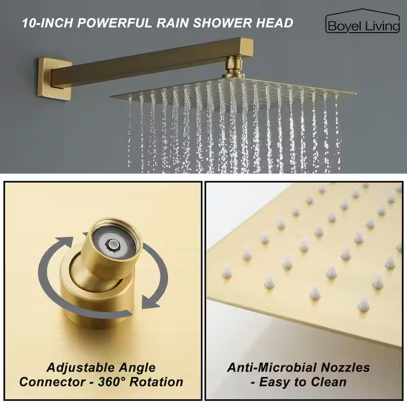 10 in. Wall Mount Dual Shower Heads with 2.5 GPM T296