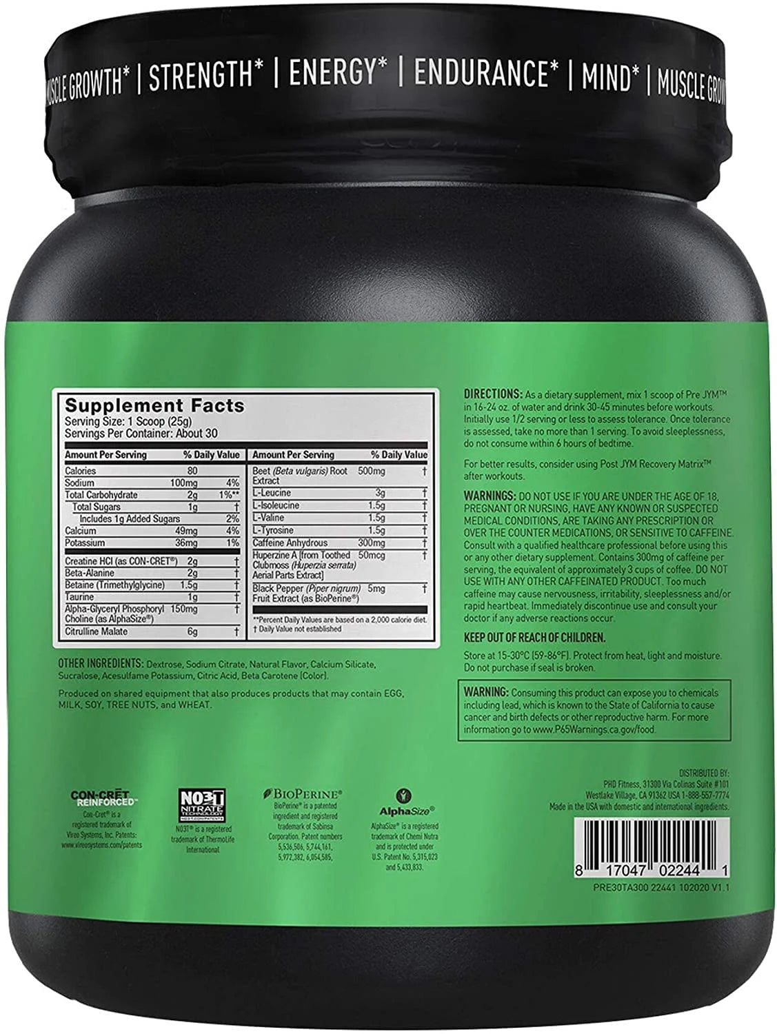 Pre Workout Powder Tangerine 30 Servings Q159081