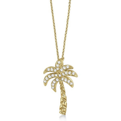 14k Yellow Gold Diamond Pendant Necklace O615291