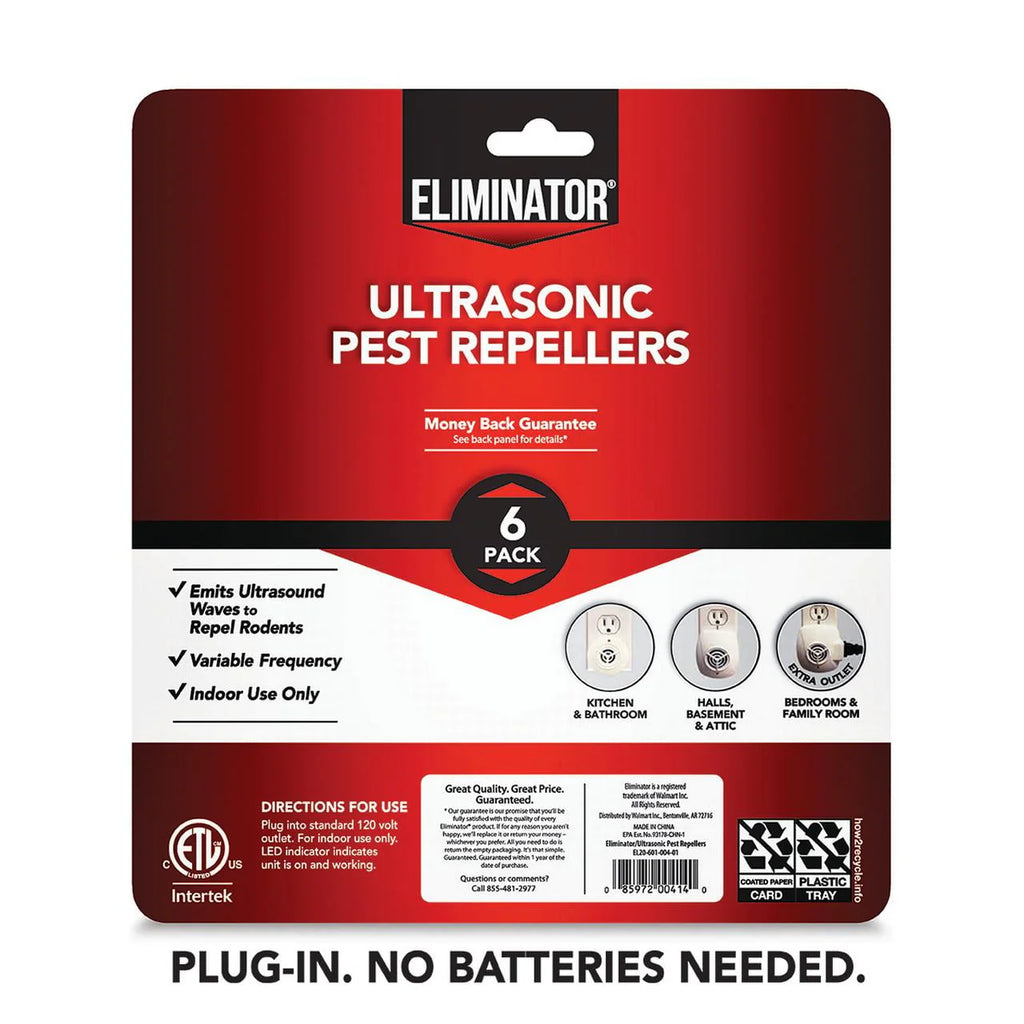 Ultrasonic Pest Repeller, 6 Count W151249