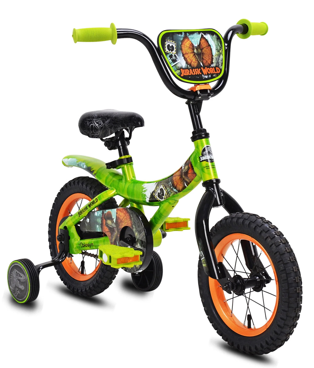 Green and Orange 12-inch Boy's Bicycle with Training Wheel P83682