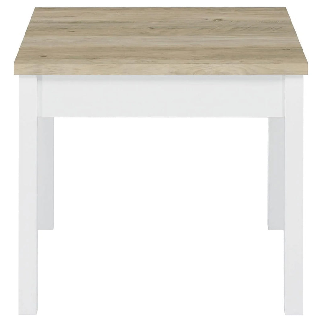 3-piece Pine and White Wood Coffee Table Set L1531