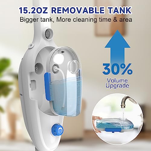 Lightweight Steam Mop with Adjustable Steam Modes and 2 Washable Pads Q489