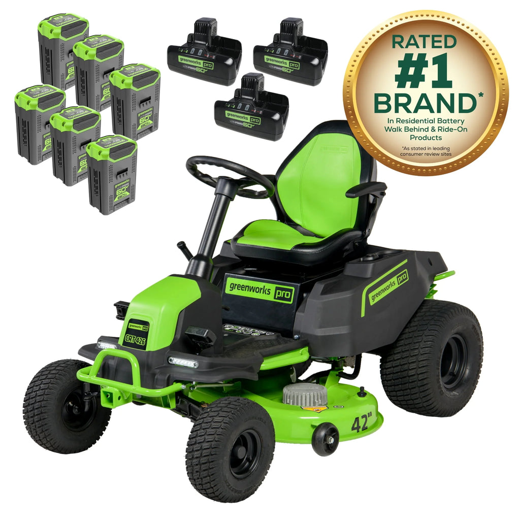 60V 42 Cordless Battery Riding Lawn Mower with 8.0Ah Batteries Q26811