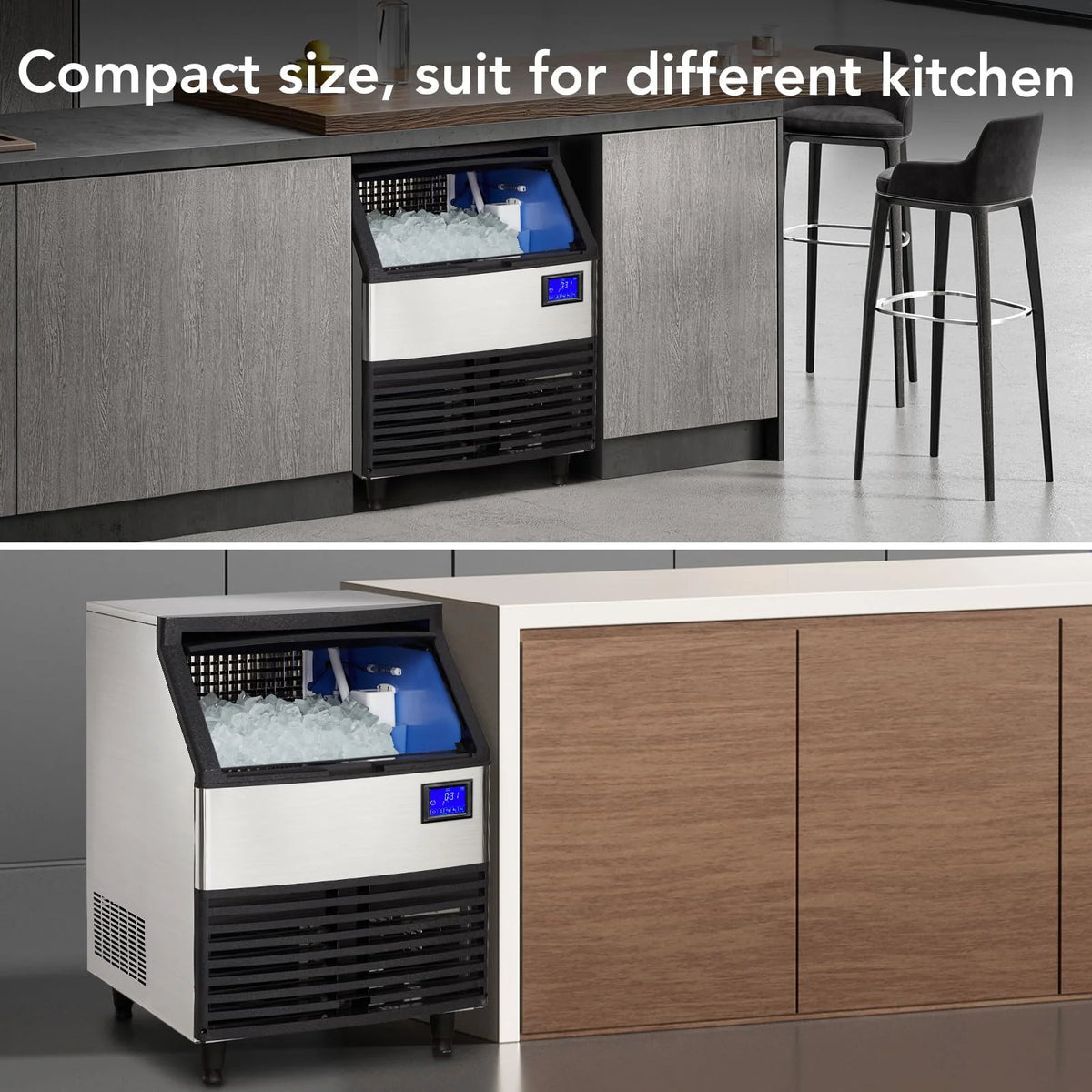110V Commercial Ice Maker 176lbs/24h with 99 lbs Storage L9187
