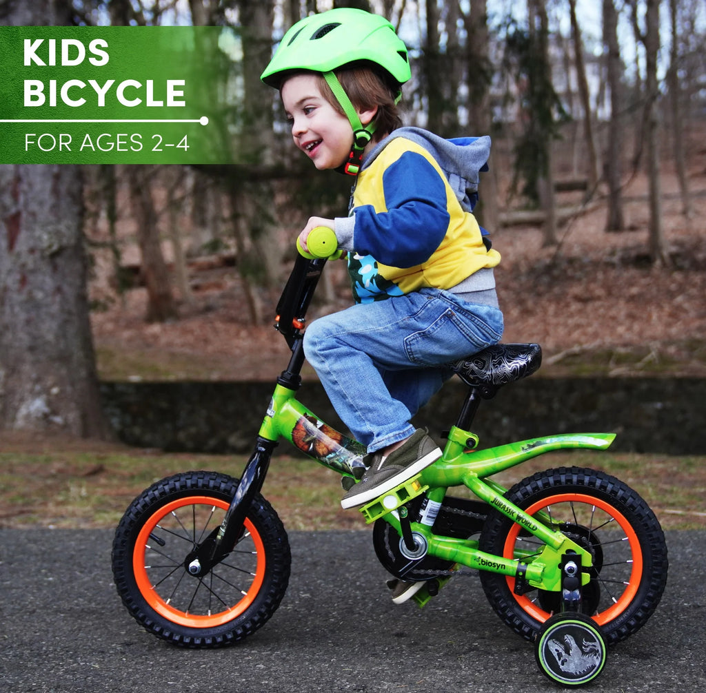 Green and Orange 12-inch Boy's Bicycle with Training Wheel P83682