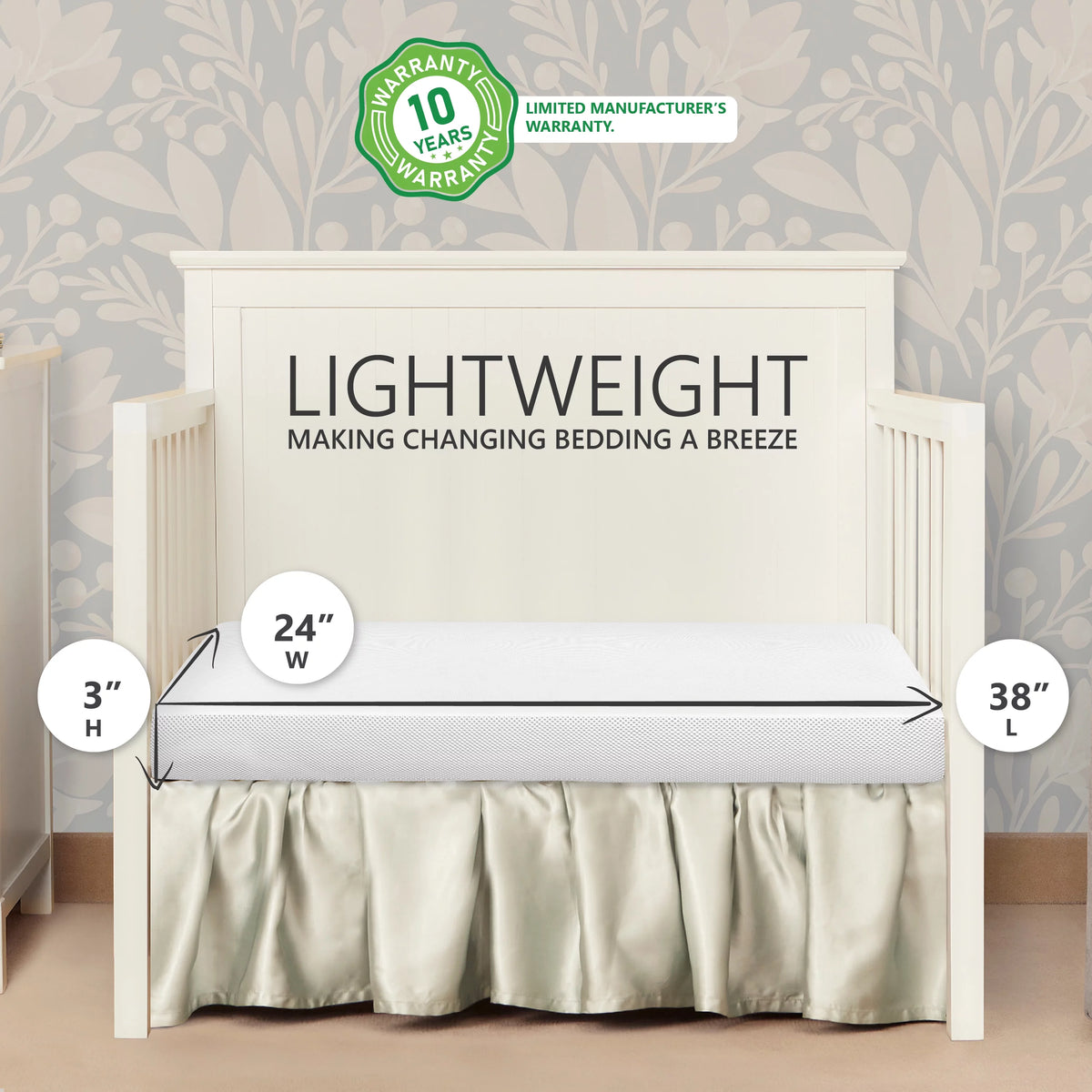 Extra Firm Fiber Baby Portable Mini Crib Mattress N793759