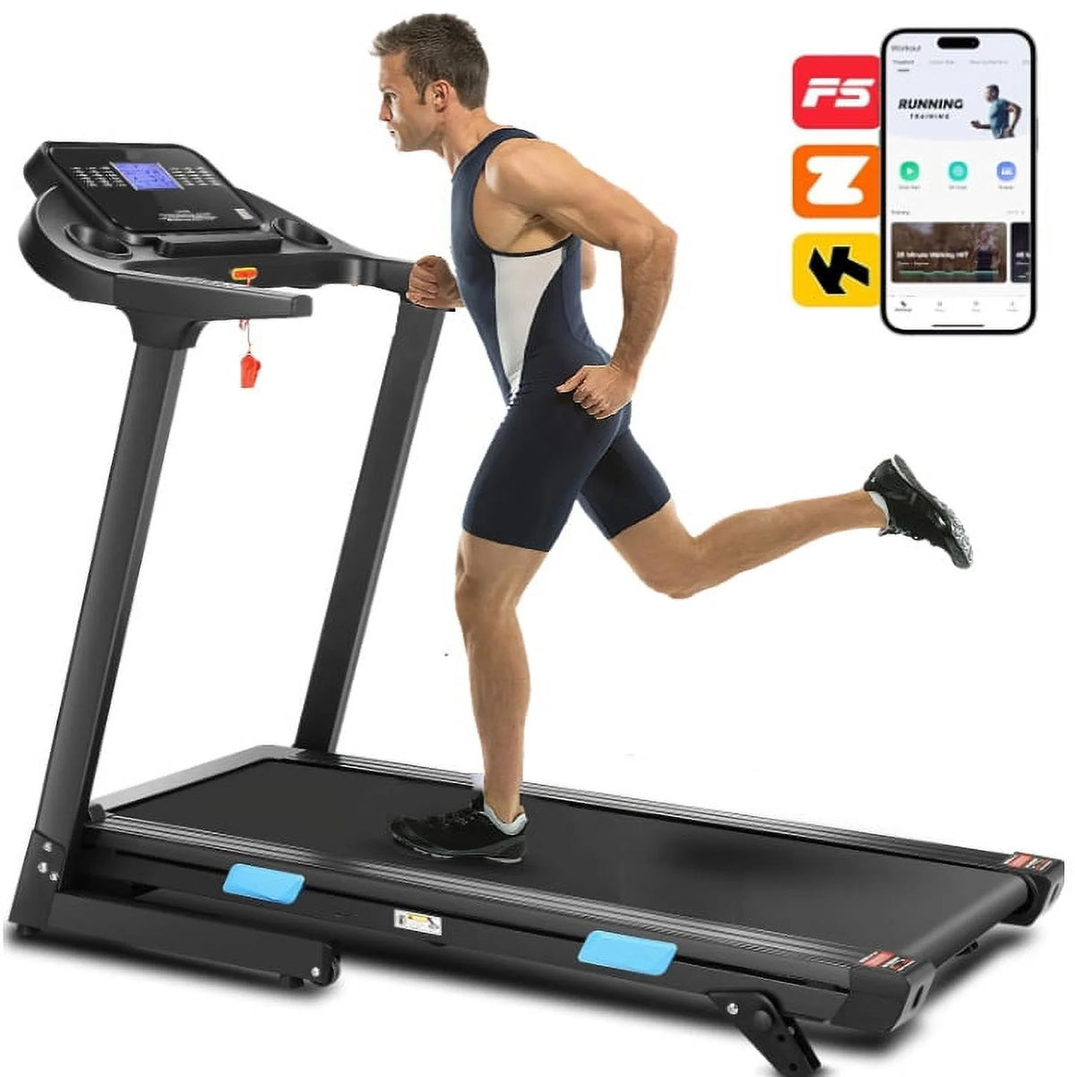 18 INCH Wide 3.25 HP Electric Folding Treadmill with Incline D973637