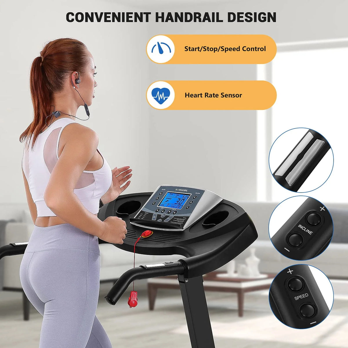 2.5 HP Folding Treadmill 12% Auto Incline 8.5 MPH G42439