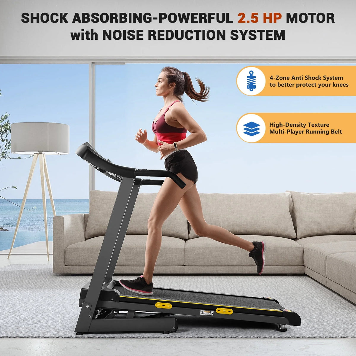 2.5 HP Folding Treadmill 12% Auto Incline 8.5 MPH G42439