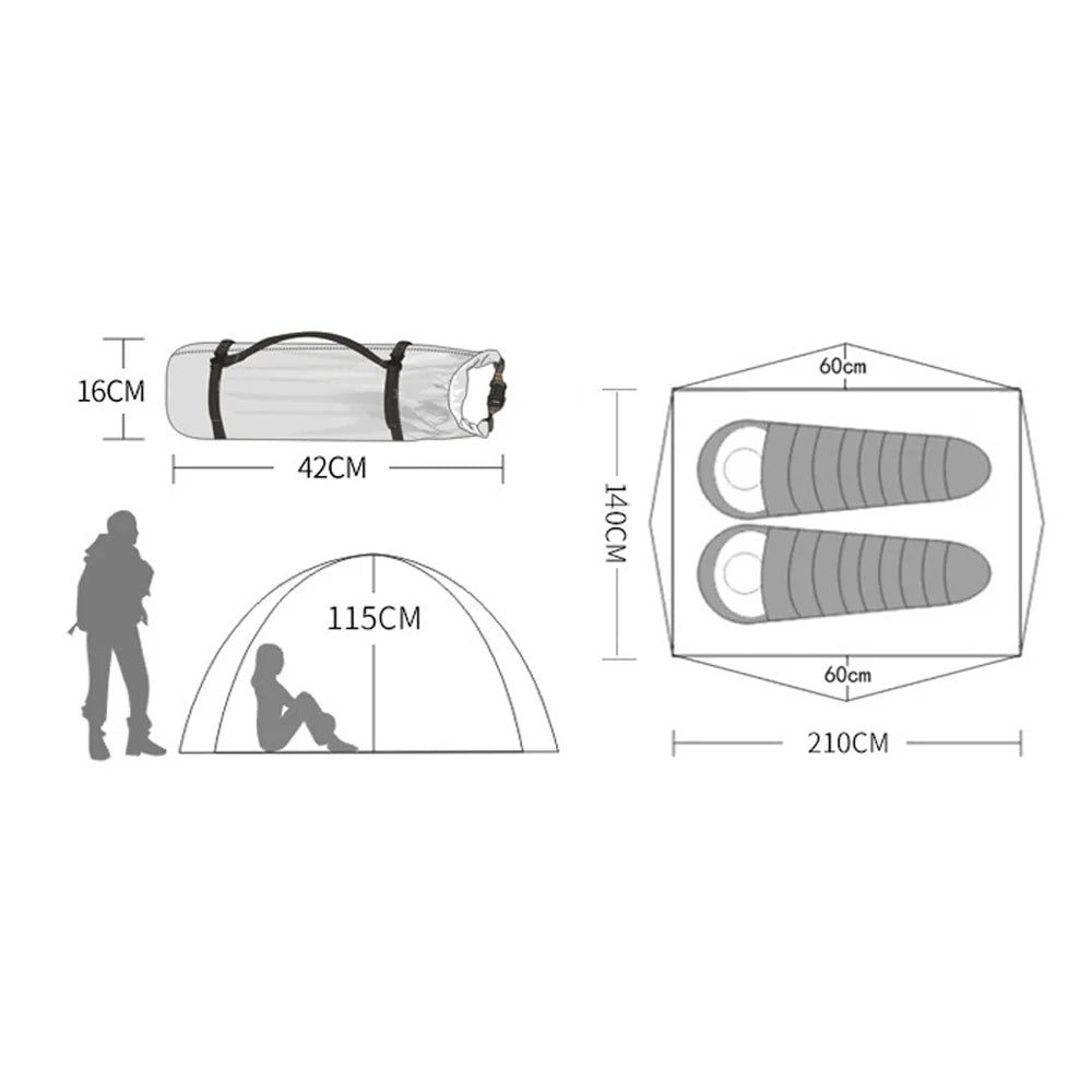 2 Person Aluminum Pole Snow Skirt Tent P4074