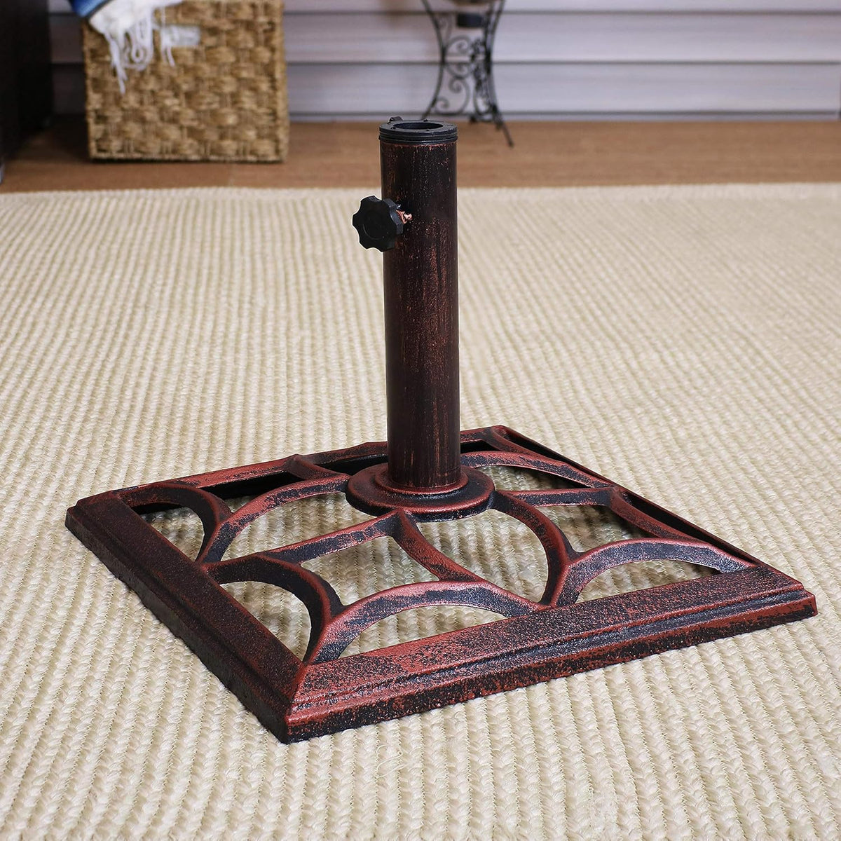 16-Inch Square Cast Iron Umbrella Base Stand Q352096