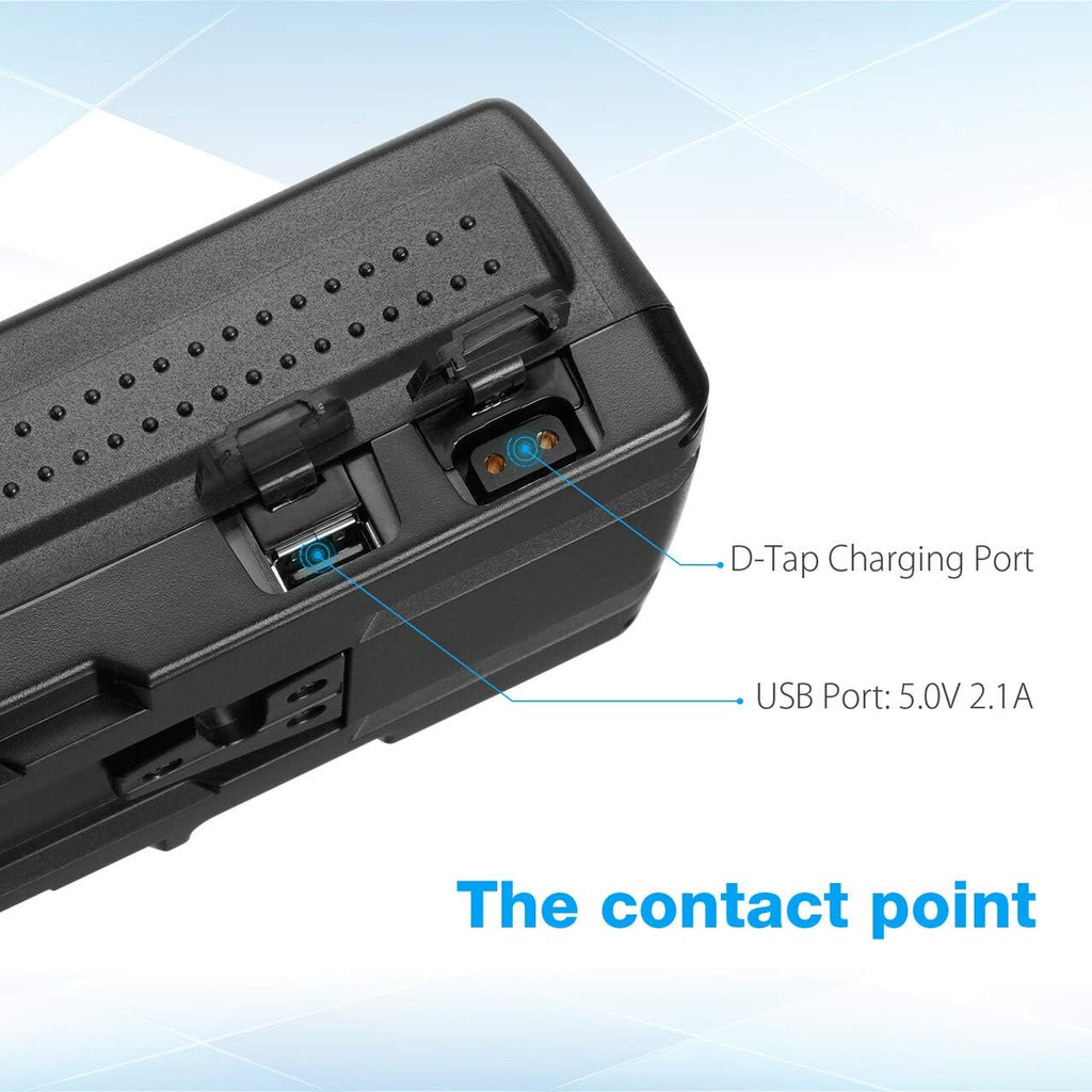 190Wh V Mount V-Lock Battery with D-Tap Output Cable and D-Tap Charger B9664