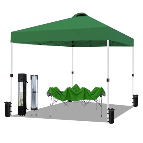 10x10 Pop Up Canopy Tent Waterproof with Wheeled Bag and 4 Sandbags V31118
