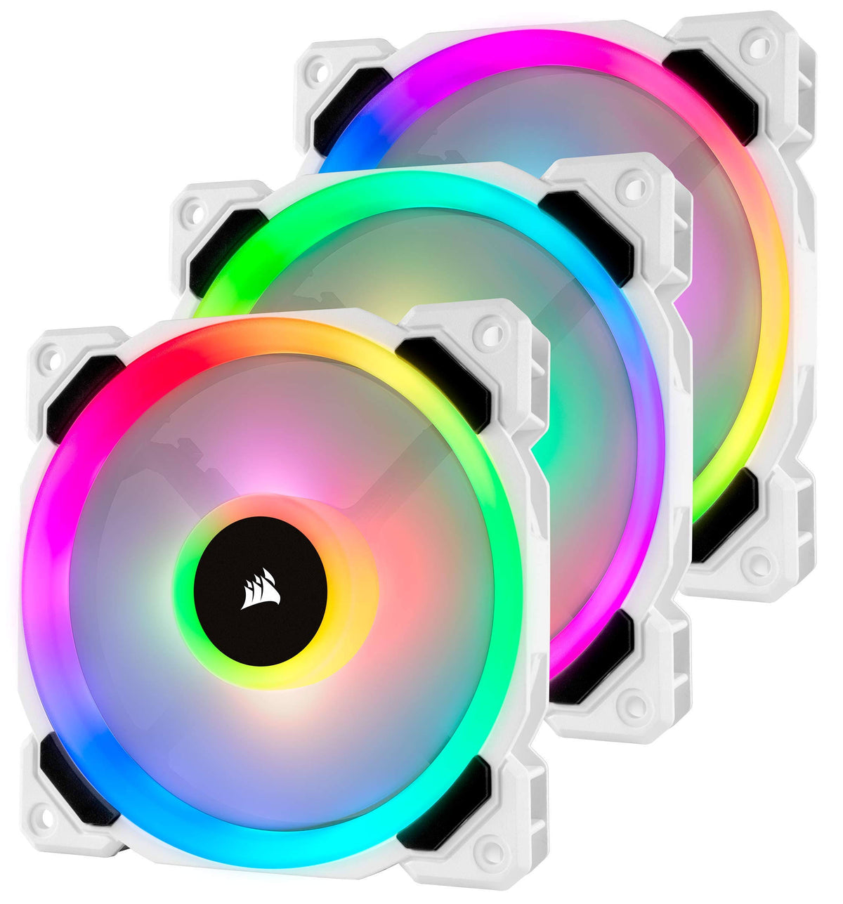 120mm RGB LED PWM Fan 3 Fan Pack with Lighting Node Pro, White U7867