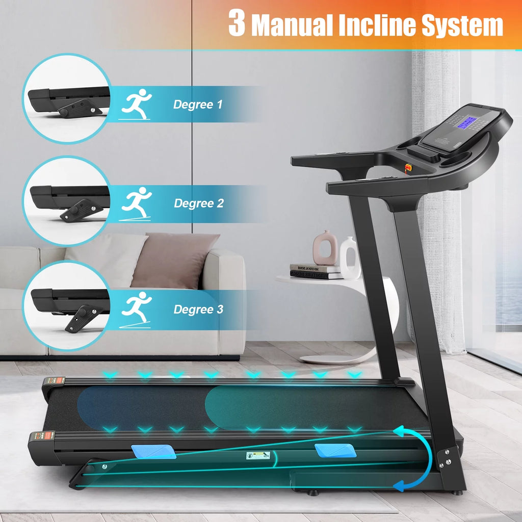 18 INCH Wide 3.25 HP Electric Folding Treadmill with Incline D973637