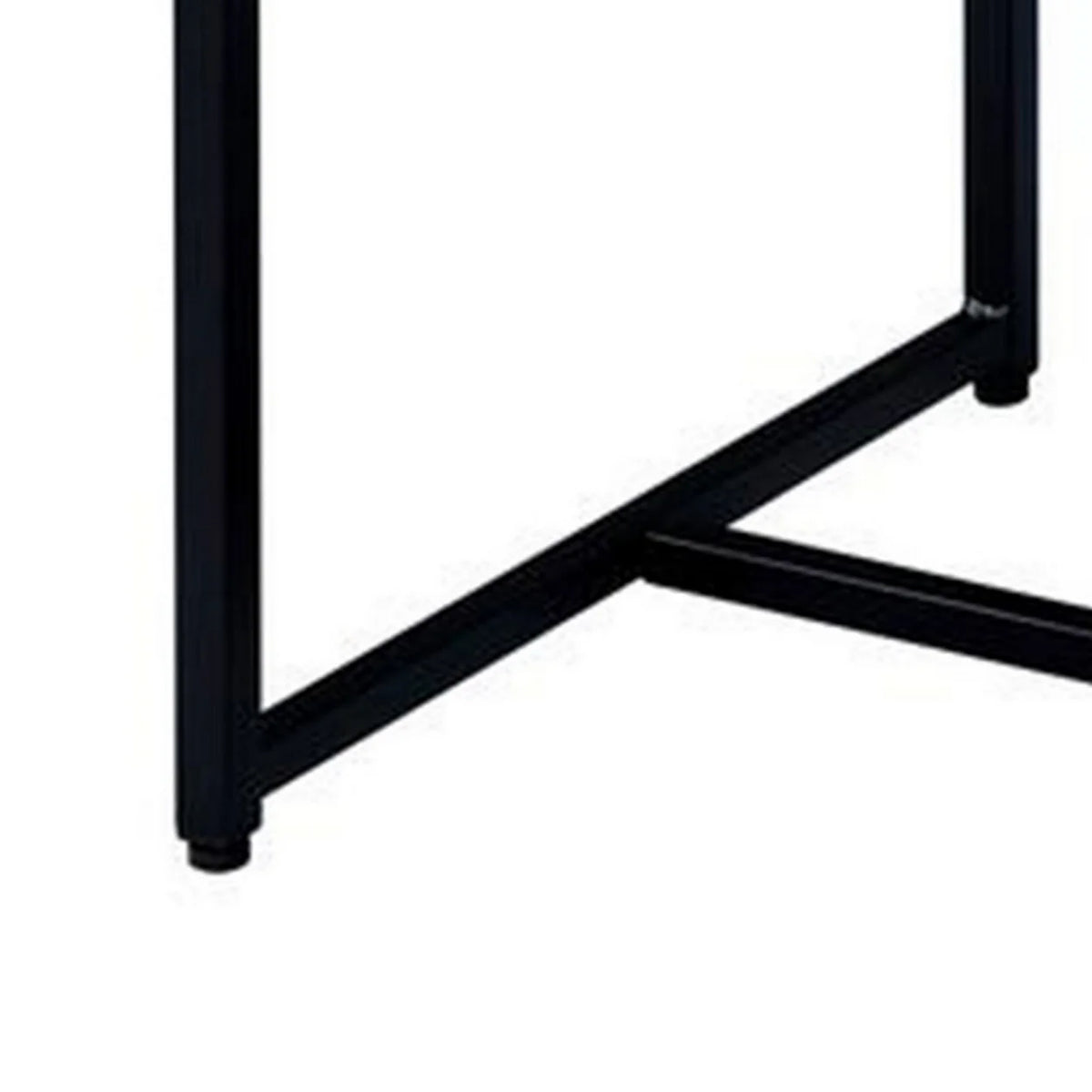 Brown and Black Wood and Metal End Table T788097