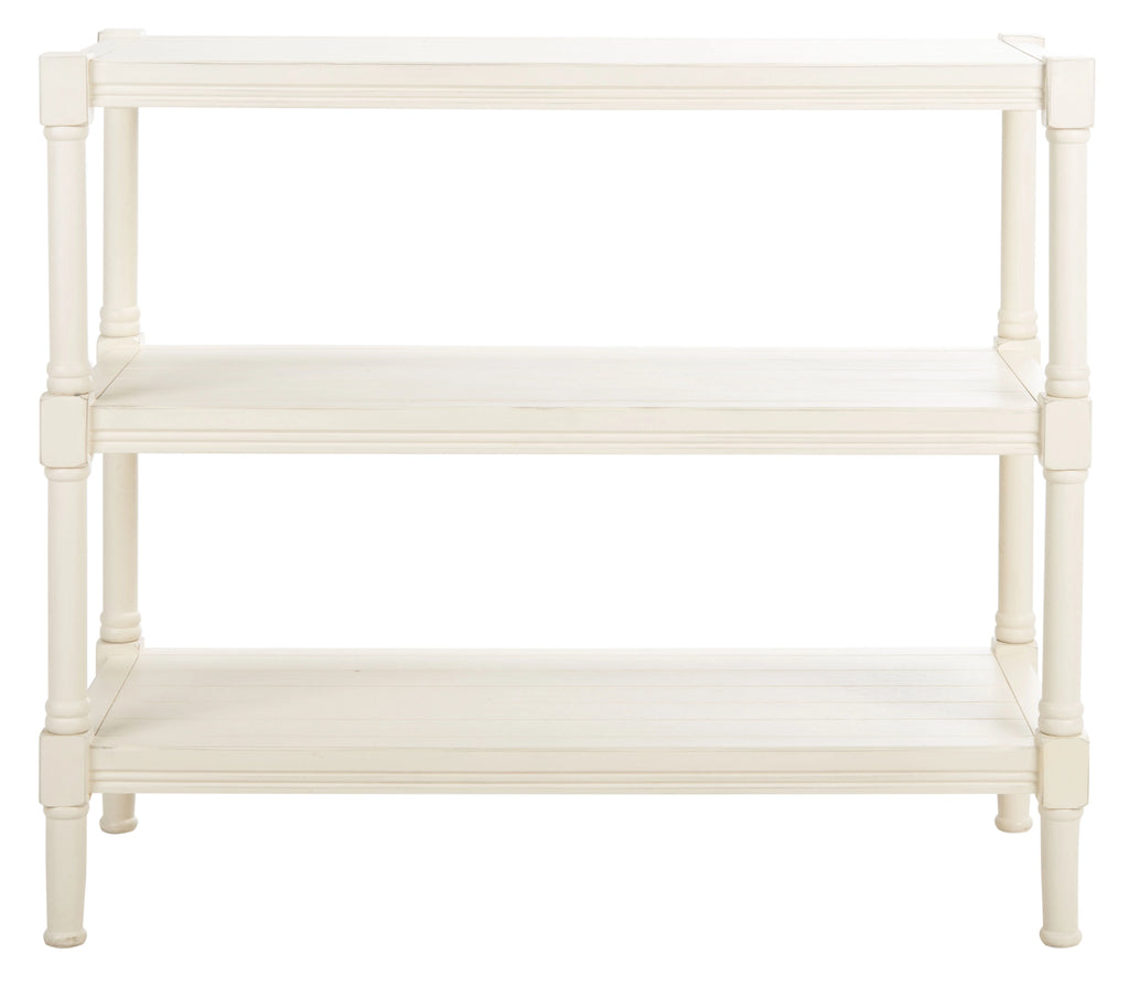 Distressed White Wood Console Table with Shelf Z405