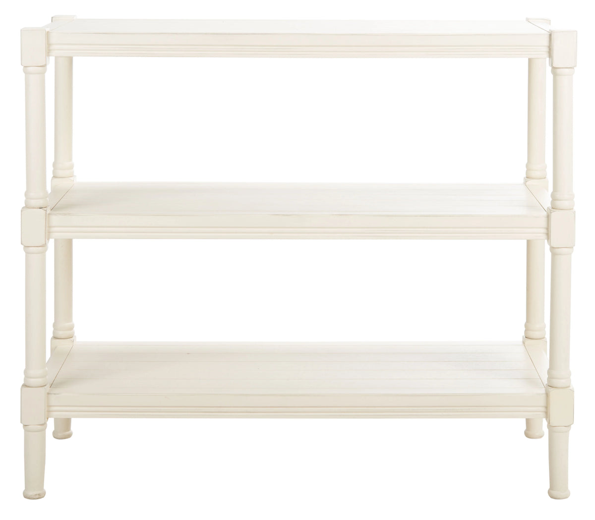 Distressed White Wood Console Table with Shelf Z405